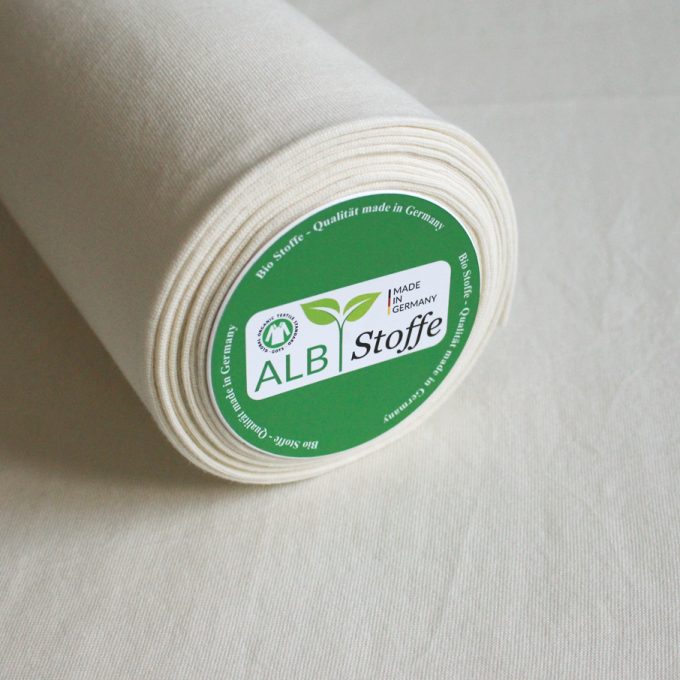 Bio-Baumwoll-Bündchenware, ecru