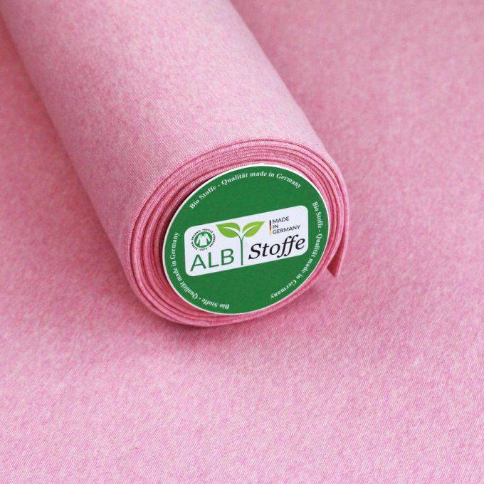 Bio-Baumwoll-Bündchenware, rosa melange