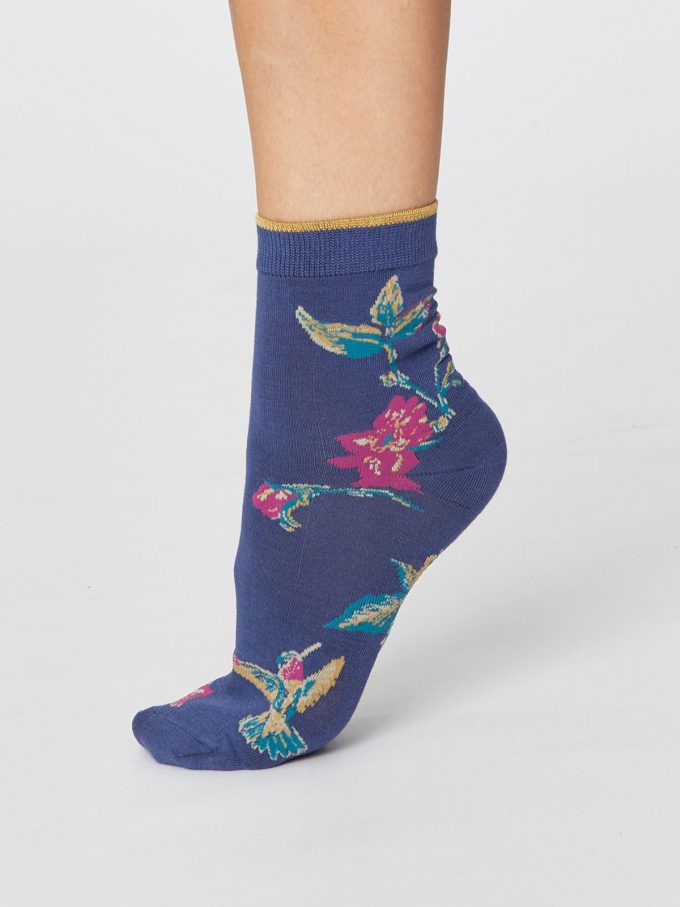thought - Birdy Summer Socks, ocean blue