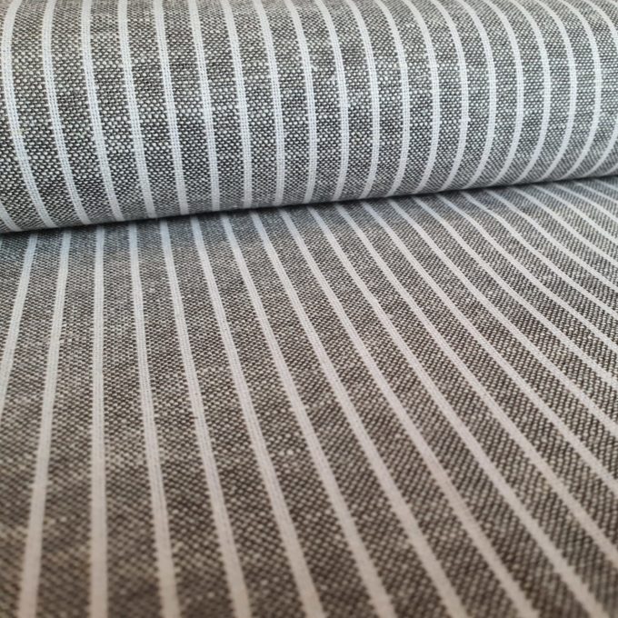 Leinen/Viscose, Streifen dunkelgrau/weiß