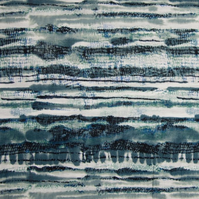 Crinkle-Viscose, Aquarelldruck, mint petrol