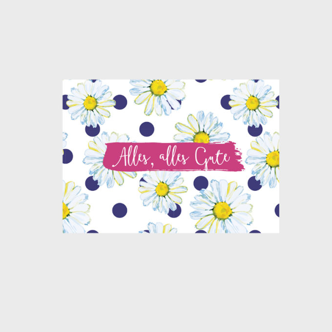 Postkarte - Alles, alles Gute! Margeriten