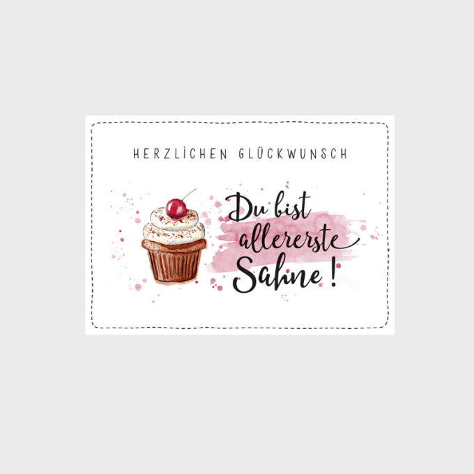 Postkarte - Herzlichen Glückwunsch! Cupcake