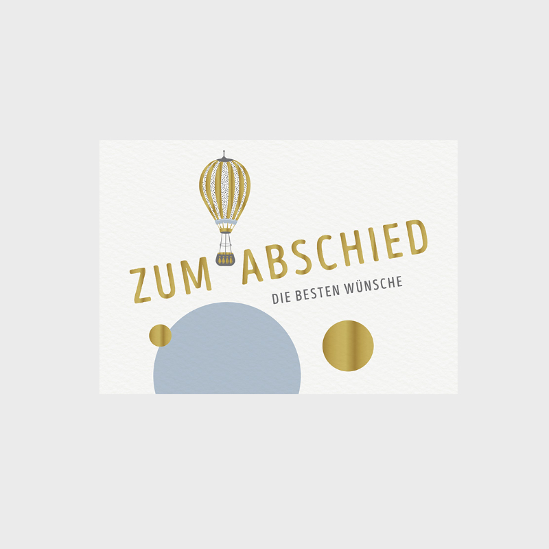Umschlagkarte – Zum Abschied die besten Wünsche! – Mein Fliegenpilz
