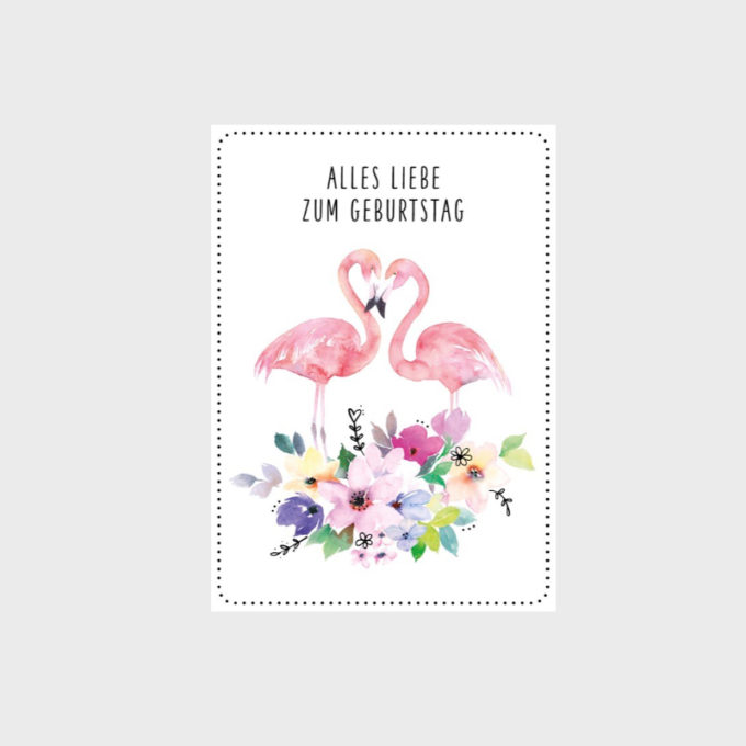 Postkarte - Flamingos
