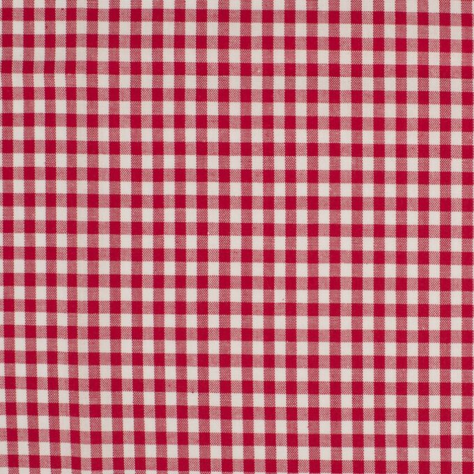 Baumwolle, Karo 5 mm, rot/weiß
